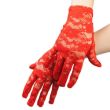 Festive laced gloves / Short / Red