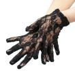 Festive laced gloves / Short 23 cm / Black