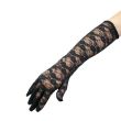 Festive laced gloves / To  the elbow 36 cm / Black