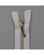 5 mm zipper with one slider White silver / 16 cm closed-ended