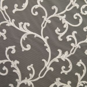 Embroidered curtain voile Samira Grek / White