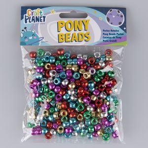 Pony Beads metallic / 300 pcs / Assorted