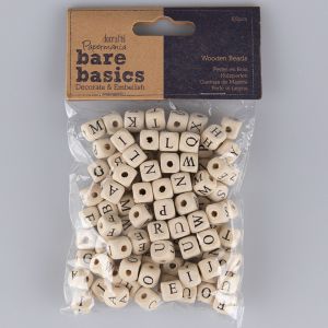 Bare Basics Wooden Alphabet Beads / 100 pcs