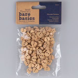 Bare basics Wooden Heart Buttons 15 mm / 100 pcs