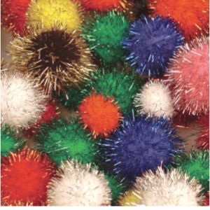 Shiny pom-poms / Different shades