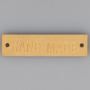 Wooden label 13x50 mm "HAND MADE" / Natural