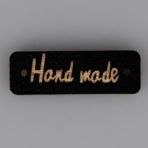 Wooden label 10x30 mm "HAND MADE" / Black