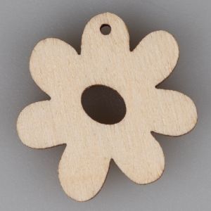 Wooden flower- decoration 20 mm / Natural