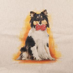 Decorative cotton fabric coupon / Sheep Dog