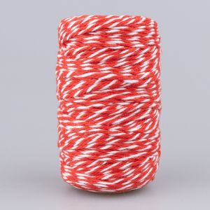 Cotton craft cord 1.1 mm / Red-White