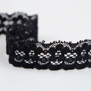 Stretch lace 25 mm / Black