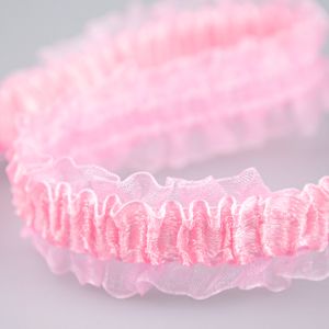 Elastic ruffled trim 25 mm / Pink