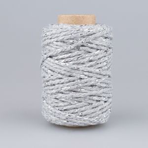 Cotton craft cord 2 mm / Grey-silver