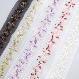 Organza ribbon with embroidery / Different tones