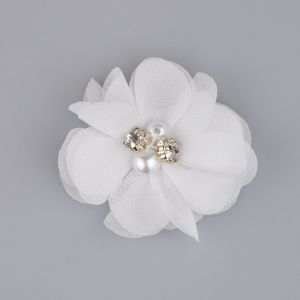 Decoration Flower with pearls / White