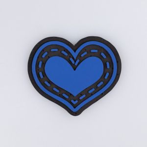 Iron-on motif PVC / Blue heart