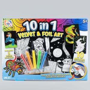 Kid`s craft set / 10 in 1 Velvet&Foil art