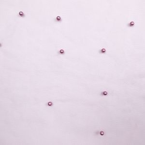 Mesh fabric with pearls / Purple