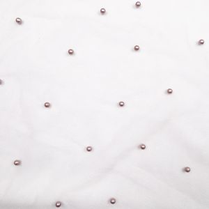 Mesh fabric with pearls / Grey-Pink