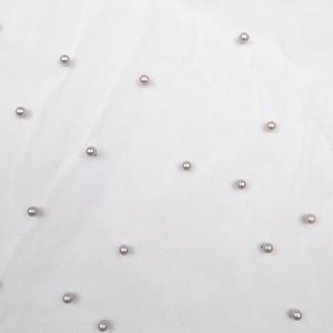 Mesh fabric with pearls / Light Grey