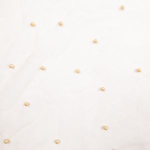 Mesh fabric with pearls / Golden