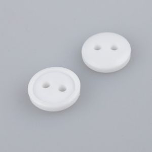 Round button with border 11 mm / White