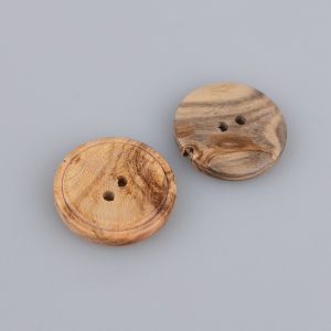 Simple wooden button with border 23 mm