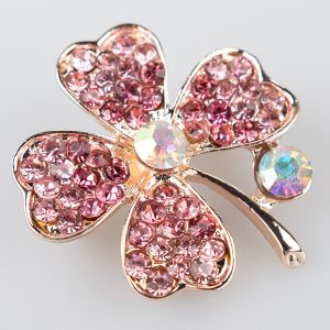 Brooch / Shamrock, Pink