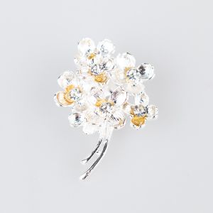 Brooch / Bunch of flowers / Silver