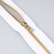 4 mm golden brass Jean Zipper 20 mm / 101 White