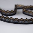 Stretch lace 15 mm / 990 Black-gold